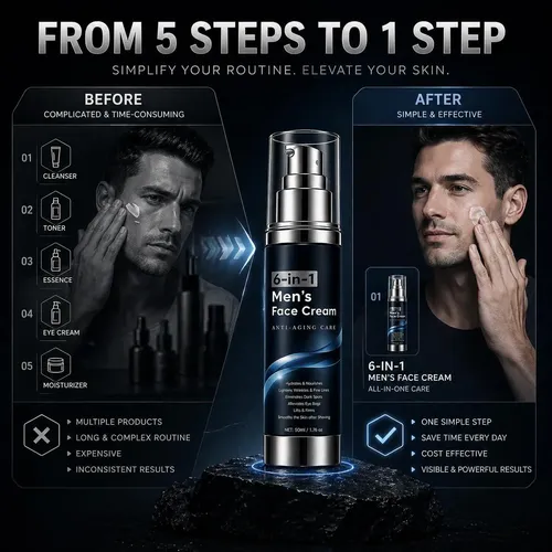 Crema Facial 6-en-1 Para Hombres Waeski, 1.76 Fl Oz