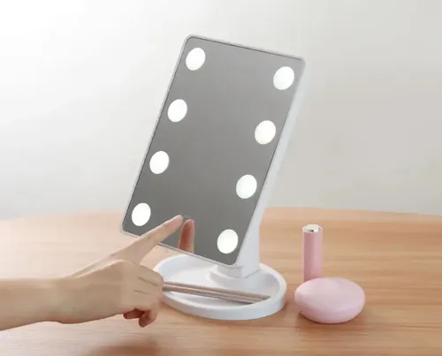 Espejo Con Luz Led Maquillaje Peinados Recargable Usb N2