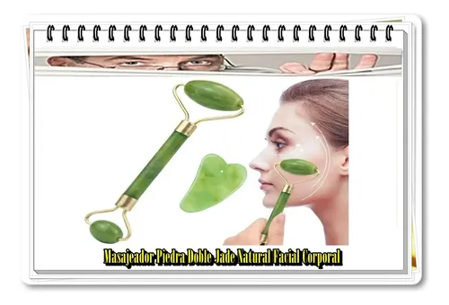 Masajeador Piedra Doble Jade Natural Facial Corporal