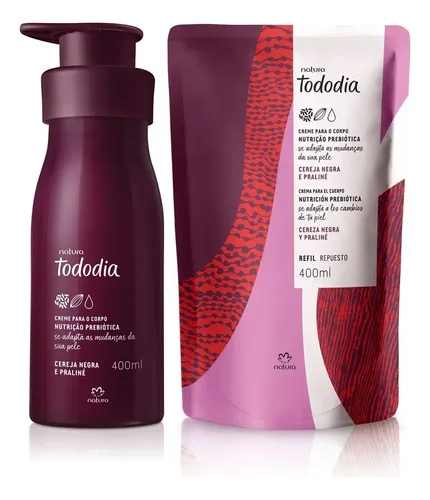 Kit Hidratante Corporal Natura Tododia Cereza Negra y Praliné 2x 400 mL