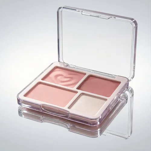 Iluminador Mate Paleta De Rubor 4 Tonos Con Tonos Suaves Par