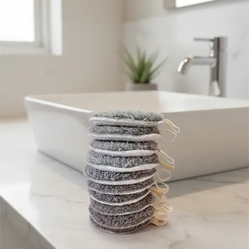 Pad Rutina Reutilizable Tela Toalla Lavable 10 Unidades Gris