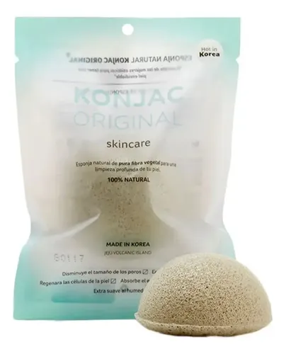 Esponja Konjac Original Fina Arcilla Verde Skincare Facial