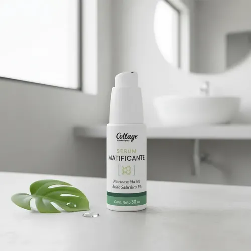 Serum Matificante Niacinamida 5% Salicilico 1% 30cc Collage Momento de aplicación Día/Noche Tipo de piel Grasa