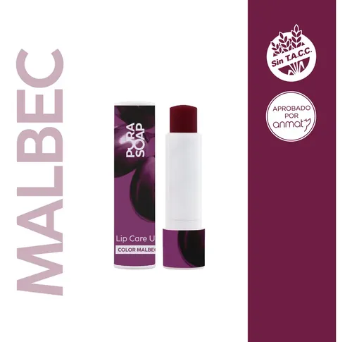 Bálsamo Labial Hidratante Con Color Uva Malbec Pura Soap