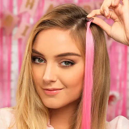Extensiones Clip Cabello Pelo Sintetico Mechon Colores X6