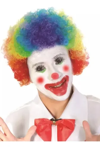 Peluca Afro Payaso Rulos Cotillon Fiesta Multicolor Envios