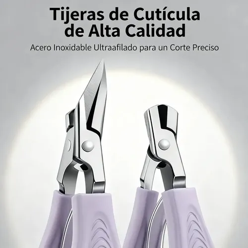 Kit Manicura Profesional 5 Piezas Cortaúñas Purple