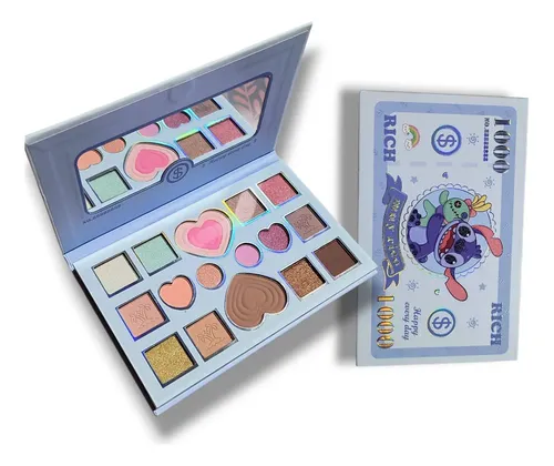 Paleta De Maquillaje Sombras Rubor Iluminador Diseño Stitch