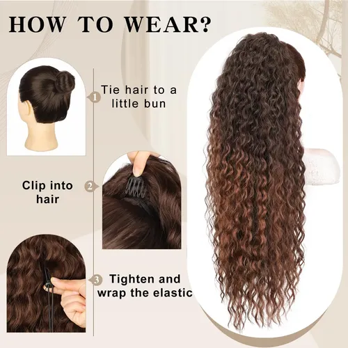 Extensión De Cola De Caballo Shinmin, Cabello Sintético Riza