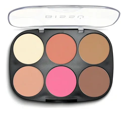 Paleta Contorno Rostro Bissú 6 Tonos Iluminador Rubor Bronce