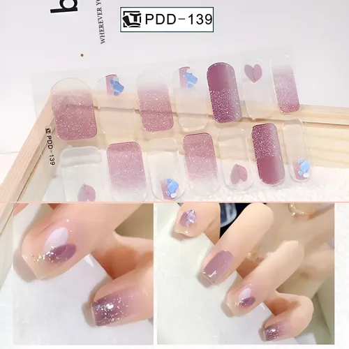 Z Pegatinas De Gel Para Uñas, 14 Tiras De Esmalte