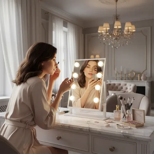 Espejo Led Maquillaje 9 Luces Usb Con Control Táctil