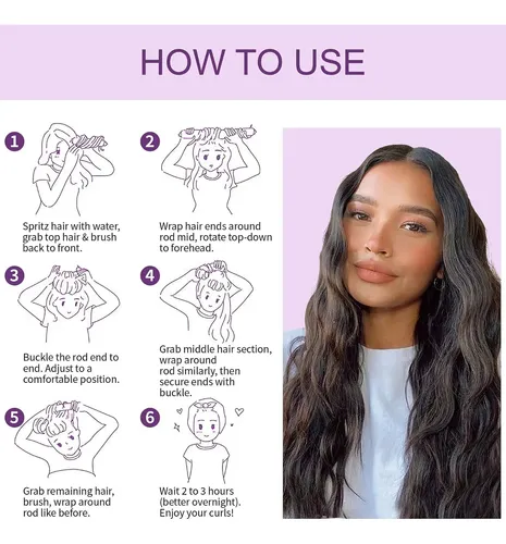 Rulos Para Cabello Sin Calor Posicurly Para Dormir 4 Pzas Co