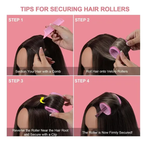 Ikoco Juego De Rulos Para El Cabello, 4 Tamaños Y 12 Clips