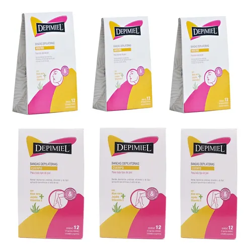 Bandas Depilatorias Dobles Para Piernas X 6 U Depimiel