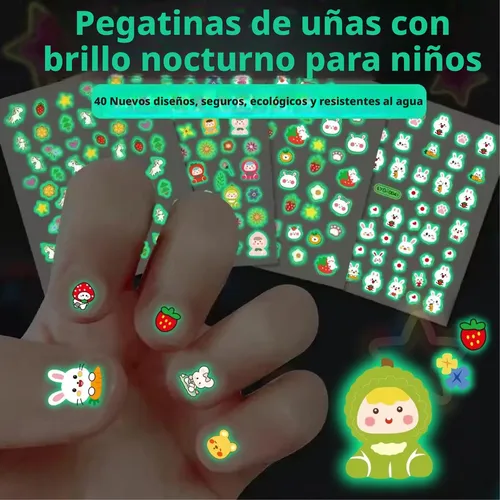Calcomanías De Uñas Que Brillan En La Oscuridad, Luminosas,