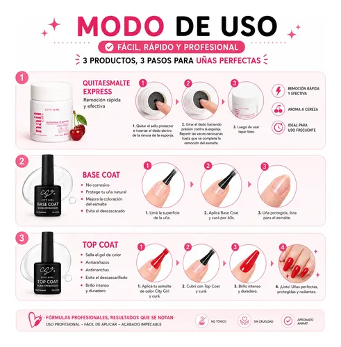 Base Coat +top Coat City Girl 7ml Semipermanente
