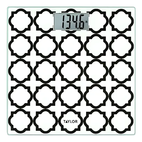 Digital Scales Taylor Body Weight 180kg Capacity Glass White Lattice