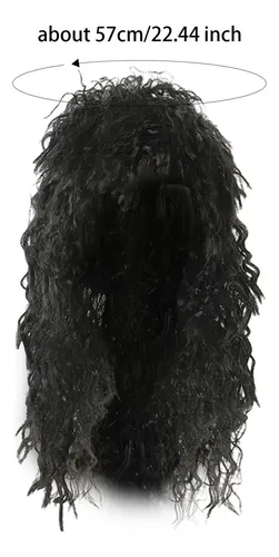 Peluca De Disfraz De Personaje Punk Rockero, Peluca Negro