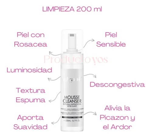 Espuma De Limpieza Facial Suave Piel Sensible Rosácea Idraet