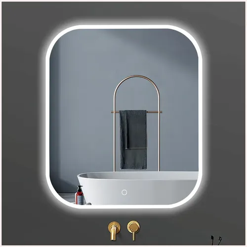 Espejo Rectangular Smart Led Touch Luz Fria Colgar Baño