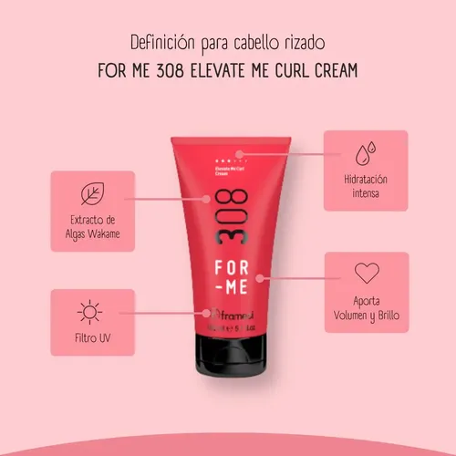 Framesi For Me Crema Elevate Me Curl 308 Cabello Rulos 150ml