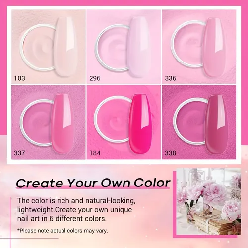 Kit Básico Para Uñas Dip Powder, 6 Colores, Flor De Cerezo