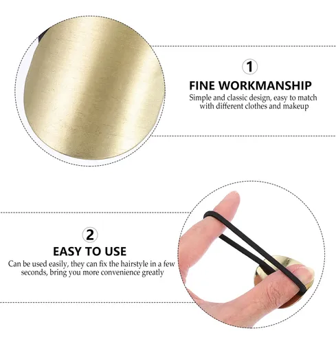 4pcs Golden Metal Hair Bands Elastic Hair Ties For Women