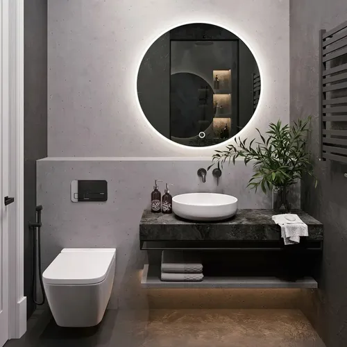Espejo Led Redondo Para Baño Táctil Dimerizable Desempañador Redondo 60