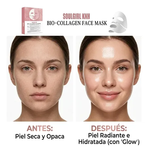 Mascarilla Hidratante Facial X4 Bio Colágeno Absorbible