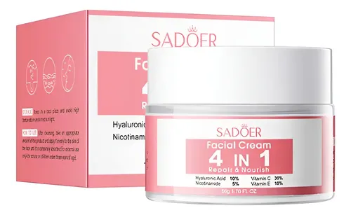 Crema Facial Reafirmante Sadoer 50g Niacinamida Vitamina C Hidratante Día/Noche