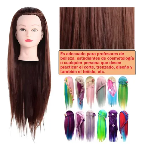 Km Cabeza De Maniquí De Entrenamiento De Peluquería 26 -. Marrón Oscuro