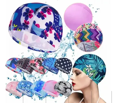 Gorro De Baño De Tela Con Estampados Para Natación Unisex