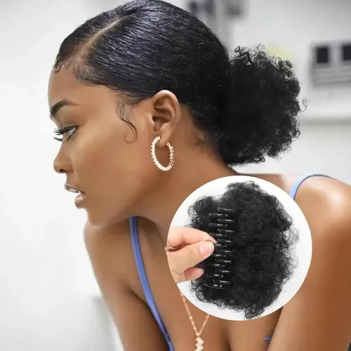 Extensión De Cabello Sintético Con Forma De Moño Con Forma D