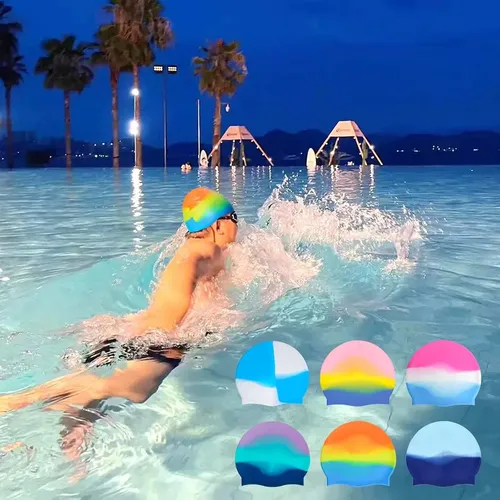 Paquete De 6 Gorros De Natación De Silicona Para Niños