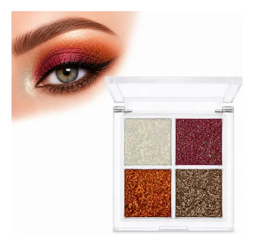 Paleta Cuarteto De Sombras Gel Con Glitter 4 Colores Dapop