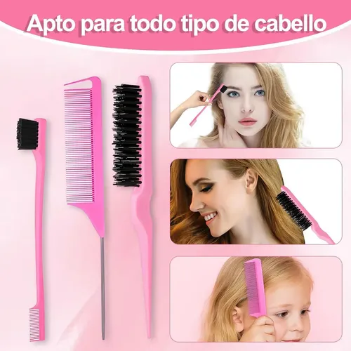 Kit Rizado 18 Piezas Peine Cepillo Peine Pinzas For El