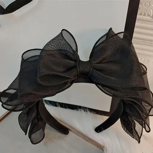 Accesorios Para El Cabello Para Mujer Con Lazo Negro De Punt
