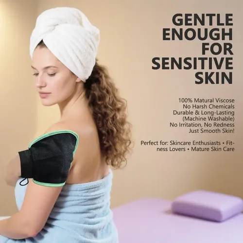Guante Exfoliante Corporal Negro Para Ducha Y Piel Muerta