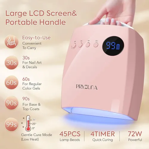 Lámpara Uv Led Inalámbrica 72w Secado Rápido Uñas