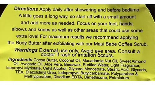 Manteca Corporal Maui Babe 240 Ml Hidratante Intensivo Con A