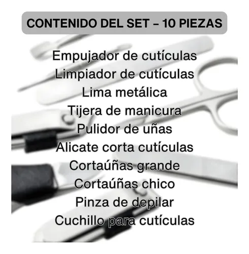 Set Manicura Y Pedicura Acero Inoxidable Con Estuche
