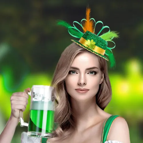Diadema De San Patricio Aro De Pelo Verde Para Accesorios De
