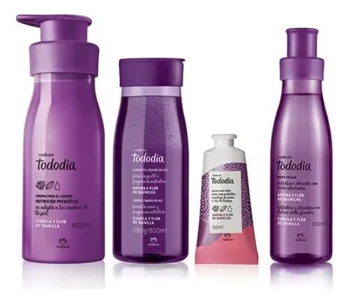 Natura Kit Ciruela Y Flor De Vainilla Cr Cuerpo+manos+jabon+splash