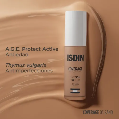 Base maquillaje Isdin Coverage 3 SAND SPF50 30ML