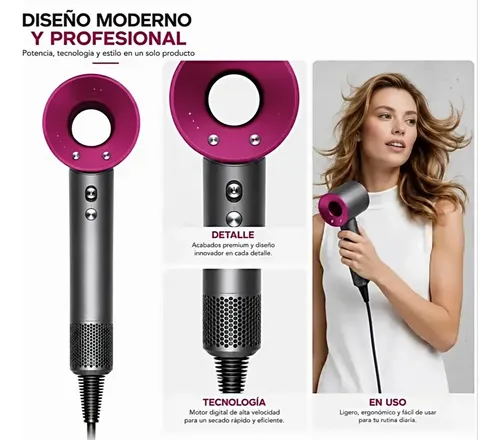 Secador Pelo Profesional Alto Potencia Aire Frío Calor