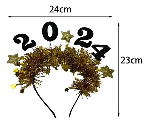 Diadema De Feliz Año Nuevo 2024, Accesorio Para El Oro