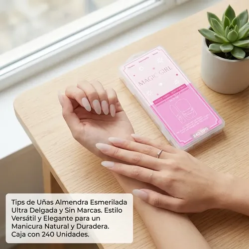 Tips Soft Gel Cuadrado Mate Full Cover 240 Unidades
