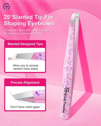 Pinzas Para Depilación De Cejas Glamtweeler Expert Con Funda